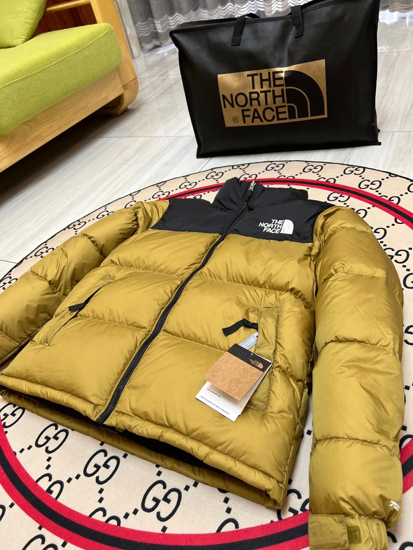 Dark Yellow Puffer Jacket