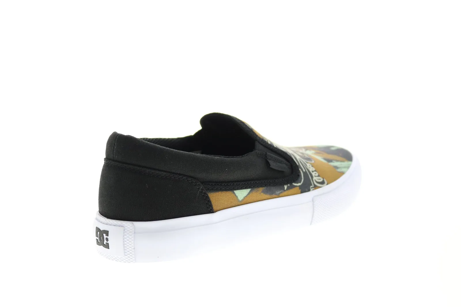 DC Basquiat collaboration limited edition slip-on black sneakers.