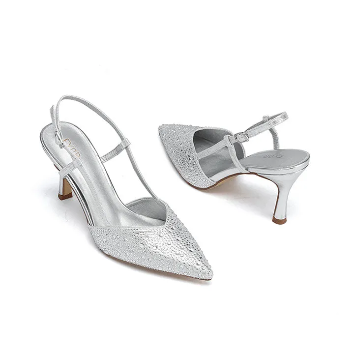 Diamante Pointed Toe Pump High Heel HL 181