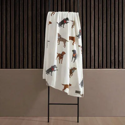 Eddie Bauer Dogs Scarves Fleece Blanket - New!