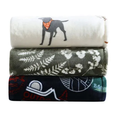 Eddie Bauer Dogs Scarves Fleece Blanket - New!