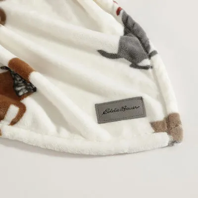 Eddie Bauer Dogs Scarves Fleece Blanket - New!