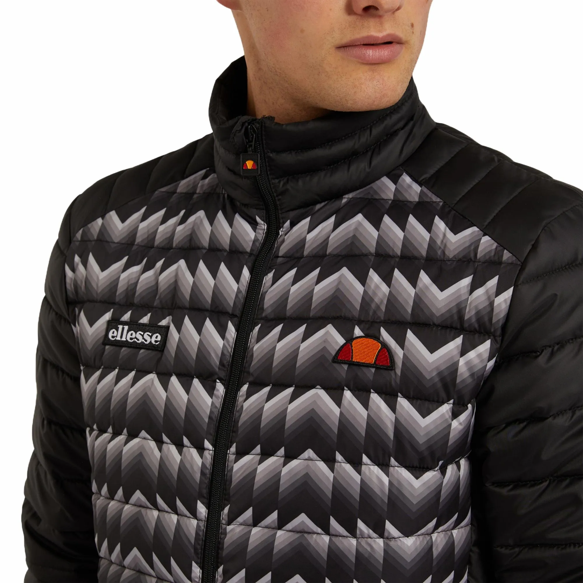 Ellesse Black Retro Print Tartaro Jacket Mens