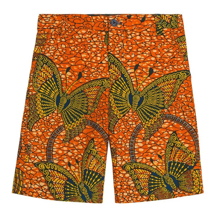 Elyas Dutch Wax Orange Shorts