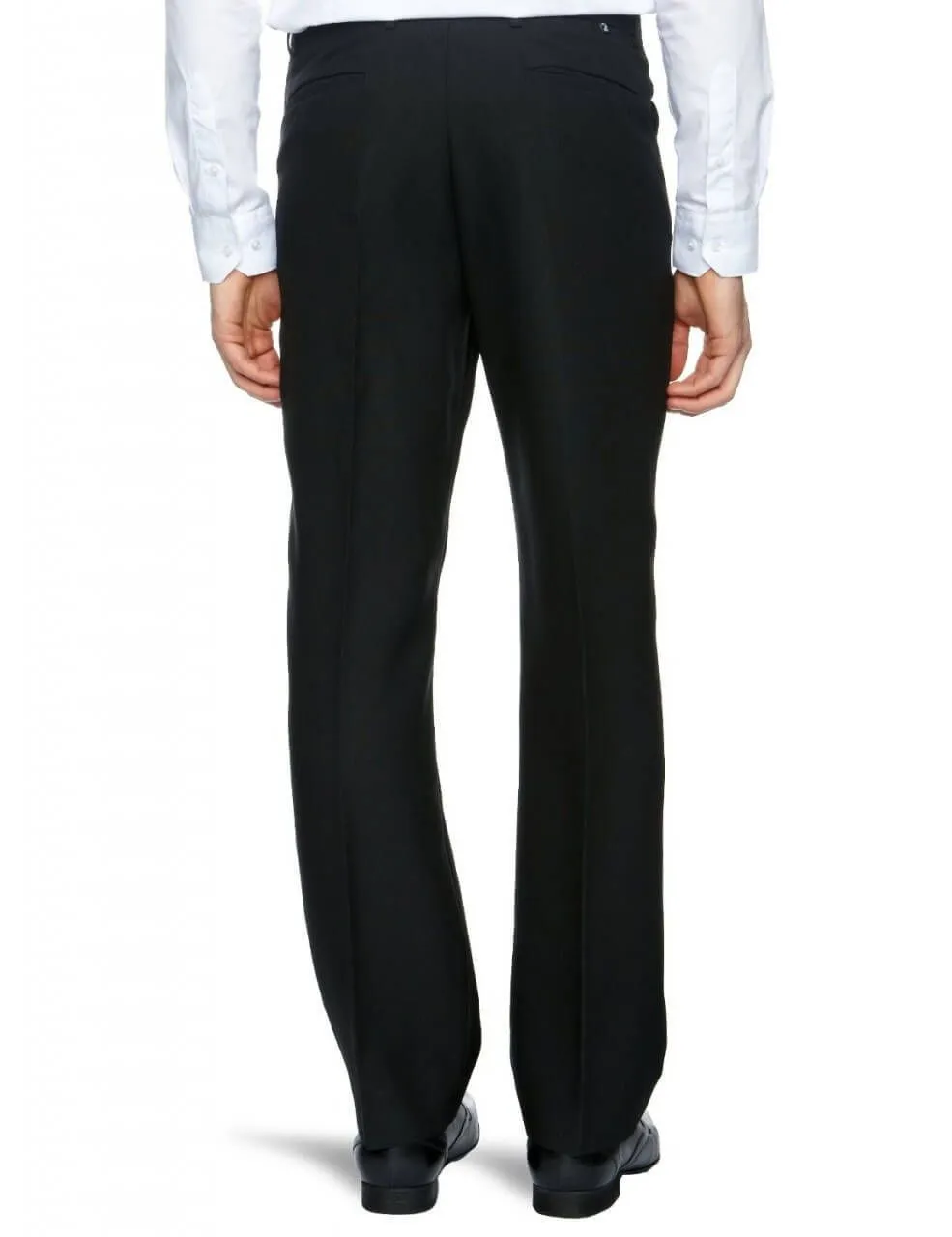 Classic Farah Hopsack Weave Trousers in Black