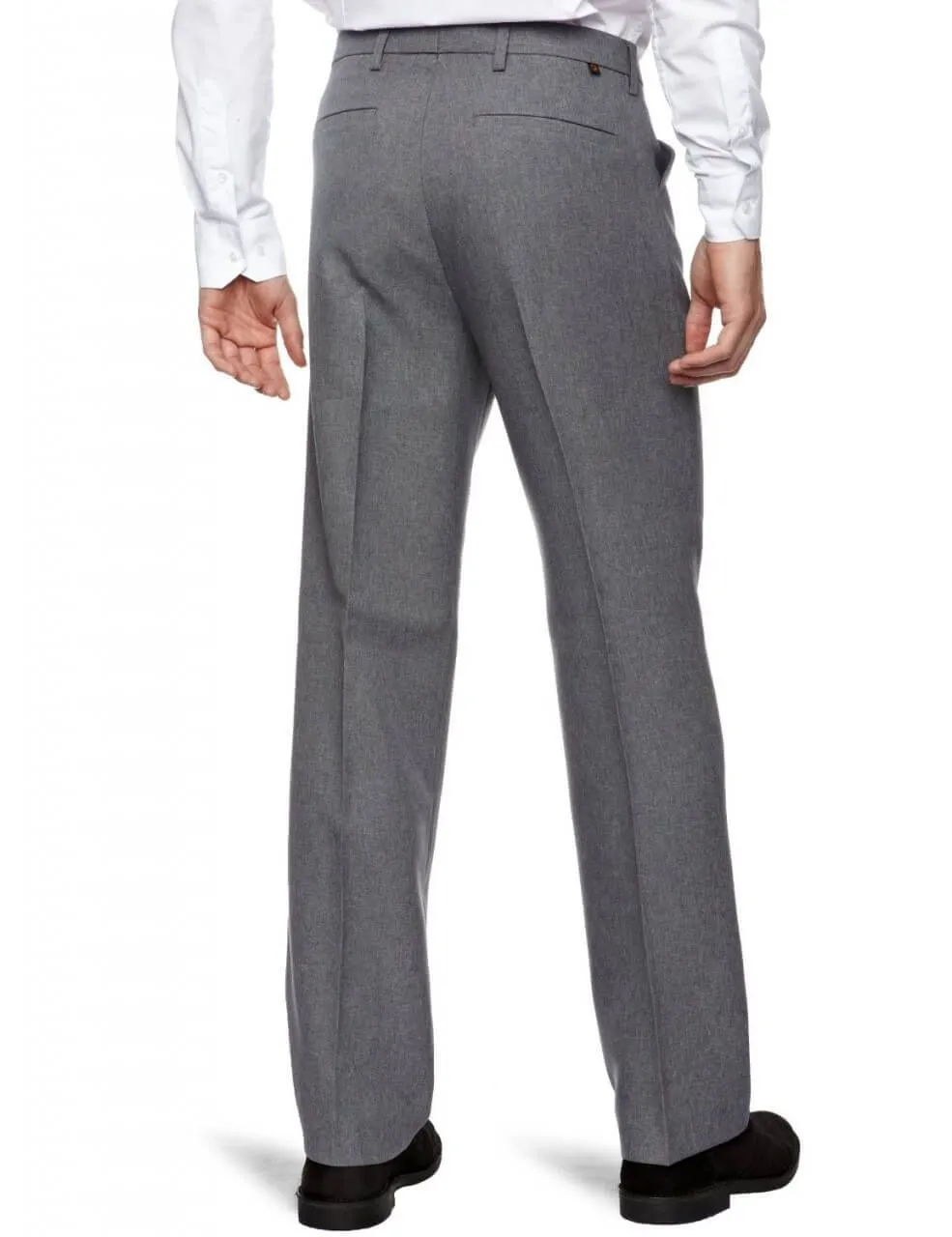 Sophisticated Farah Hopsack Weave Trousers in Mid Grey