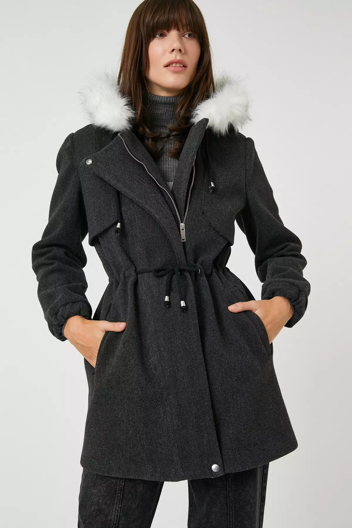 Faux Fur Hooded Coat by KOTON - Shop Now