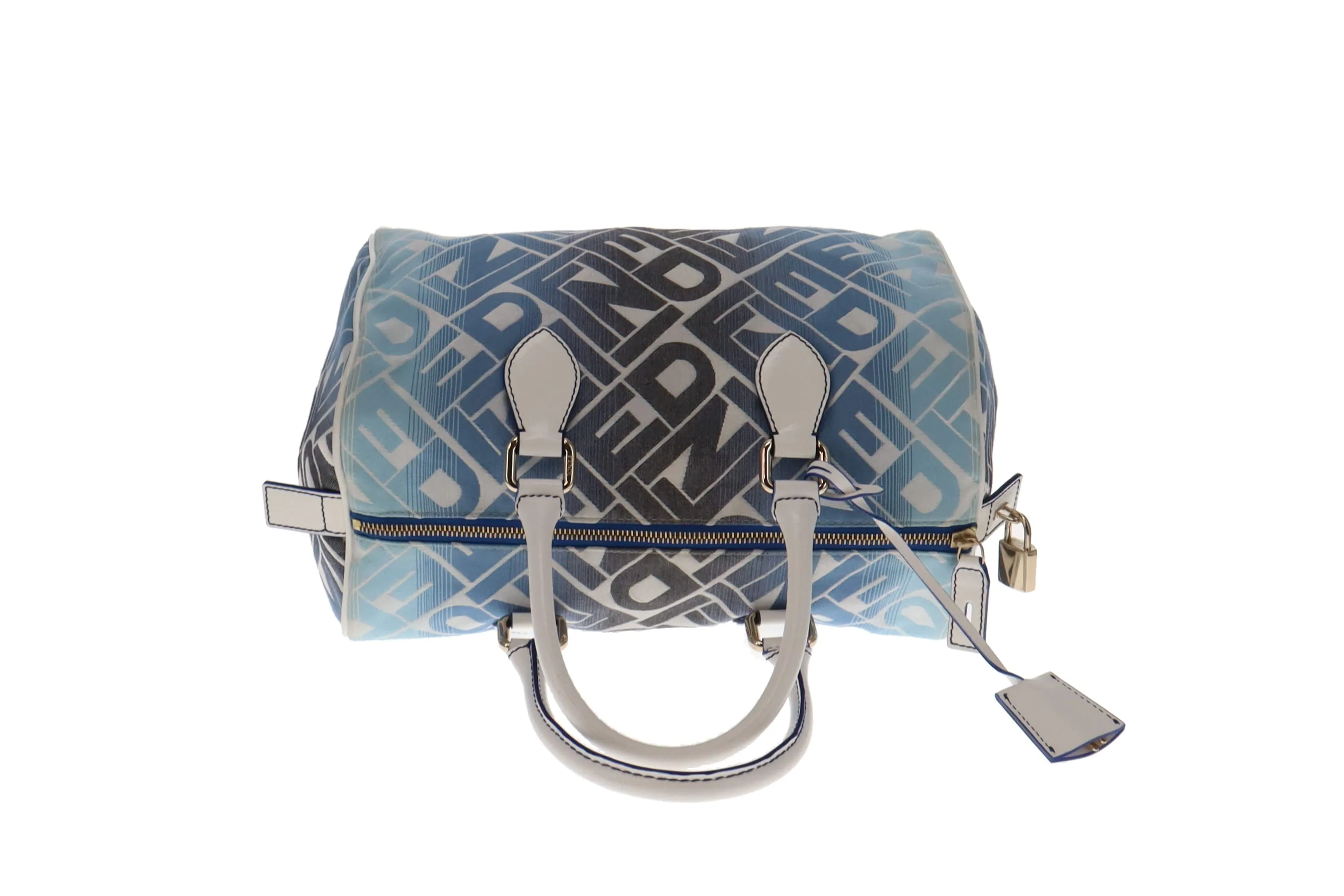 Fendi Forever Boston Bag in Blue Tone Bauletto