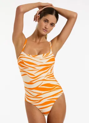 Fine Lines Papaya Tank DD-E One Piece Swimsuit