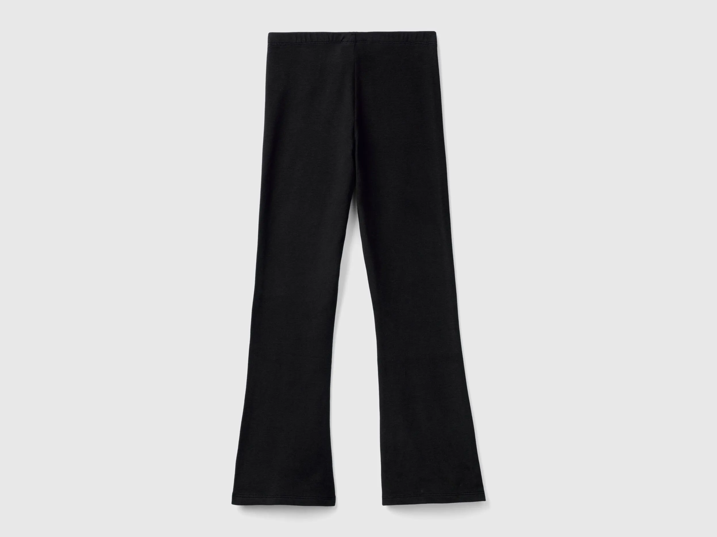 Flared stretch cotton leggings in Black - Benetton