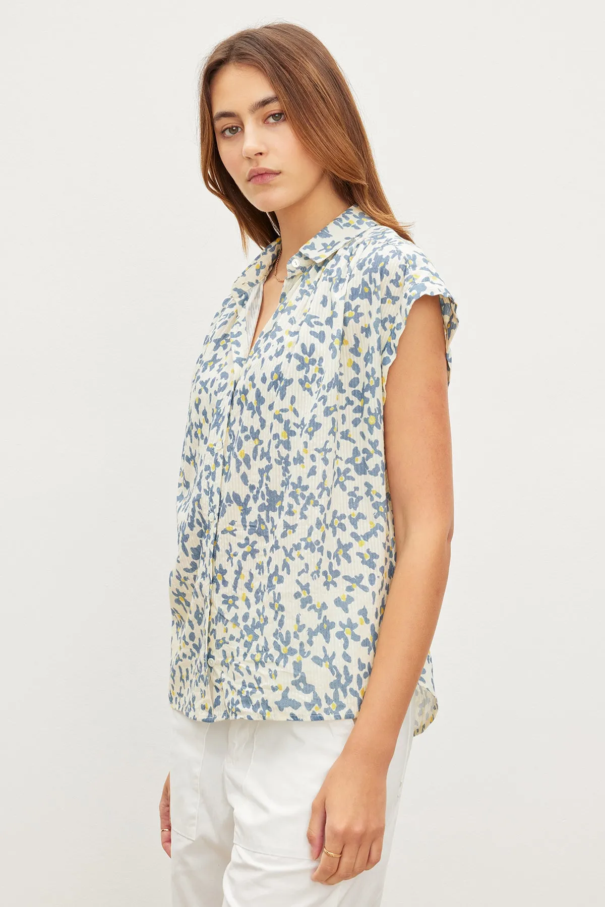 Floral Button-Up Top by Paulette