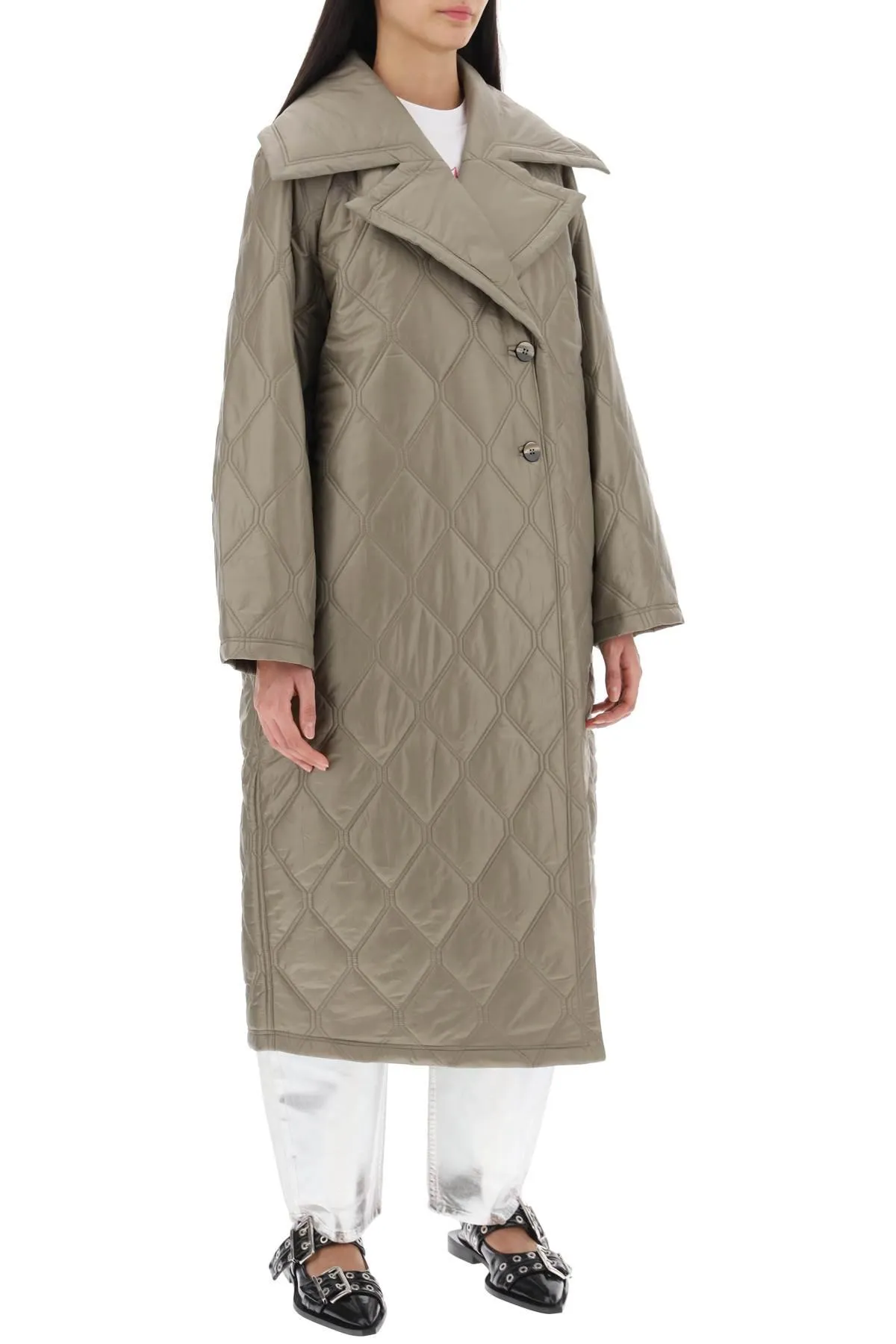 GANNI Quilted Oversized Coat.