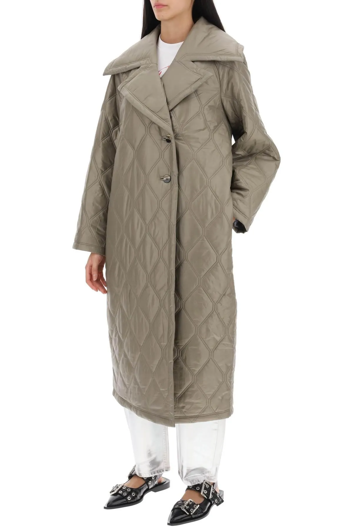 GANNI Quilted Oversized Coat.