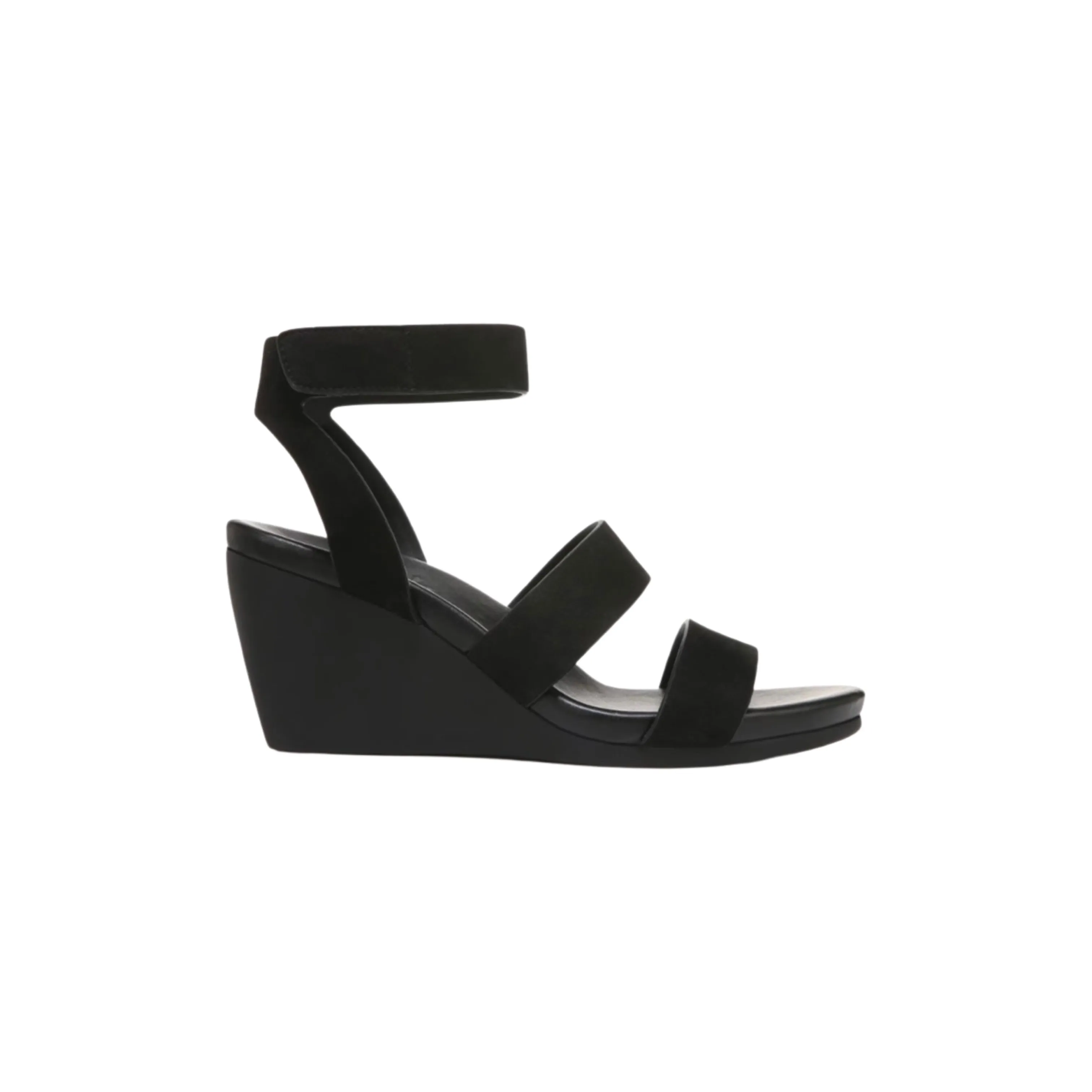 Gennignite Black Wedge Sandals