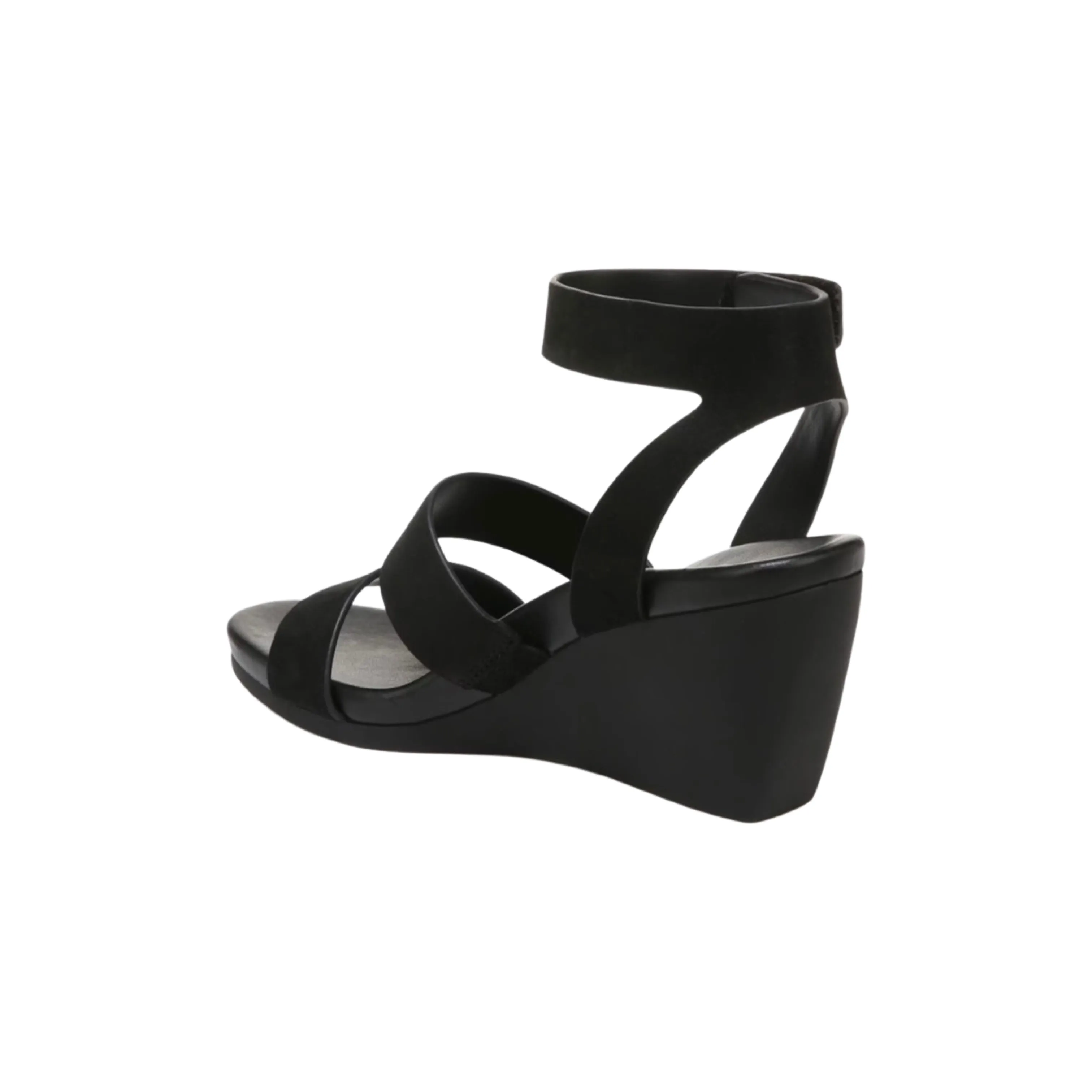 Gennignite Black Wedge Sandals