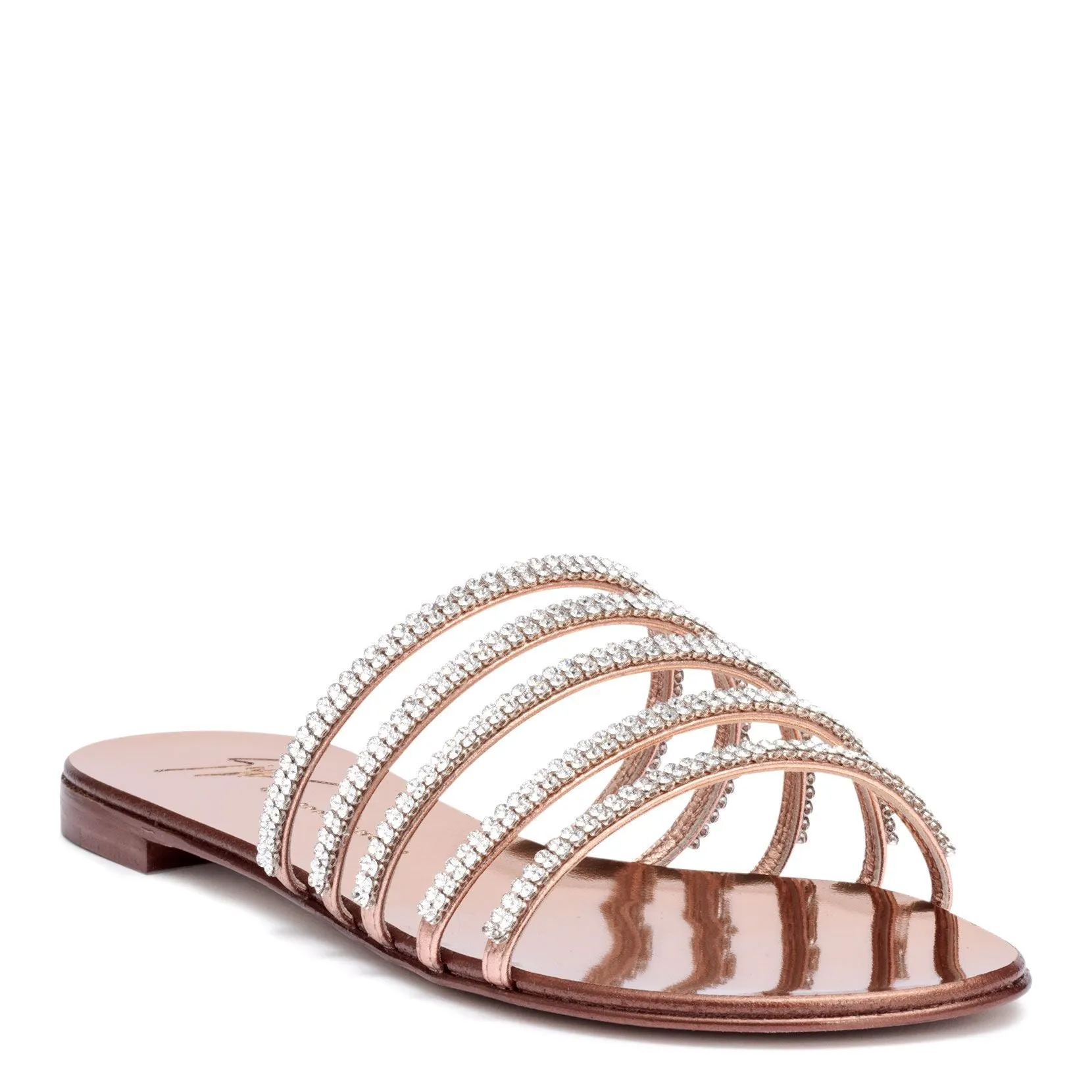 Giuseppe Zanotti Michela metallic crystal flat sandals