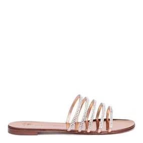 Giuseppe Zanotti Michela metallic crystal flat sandals