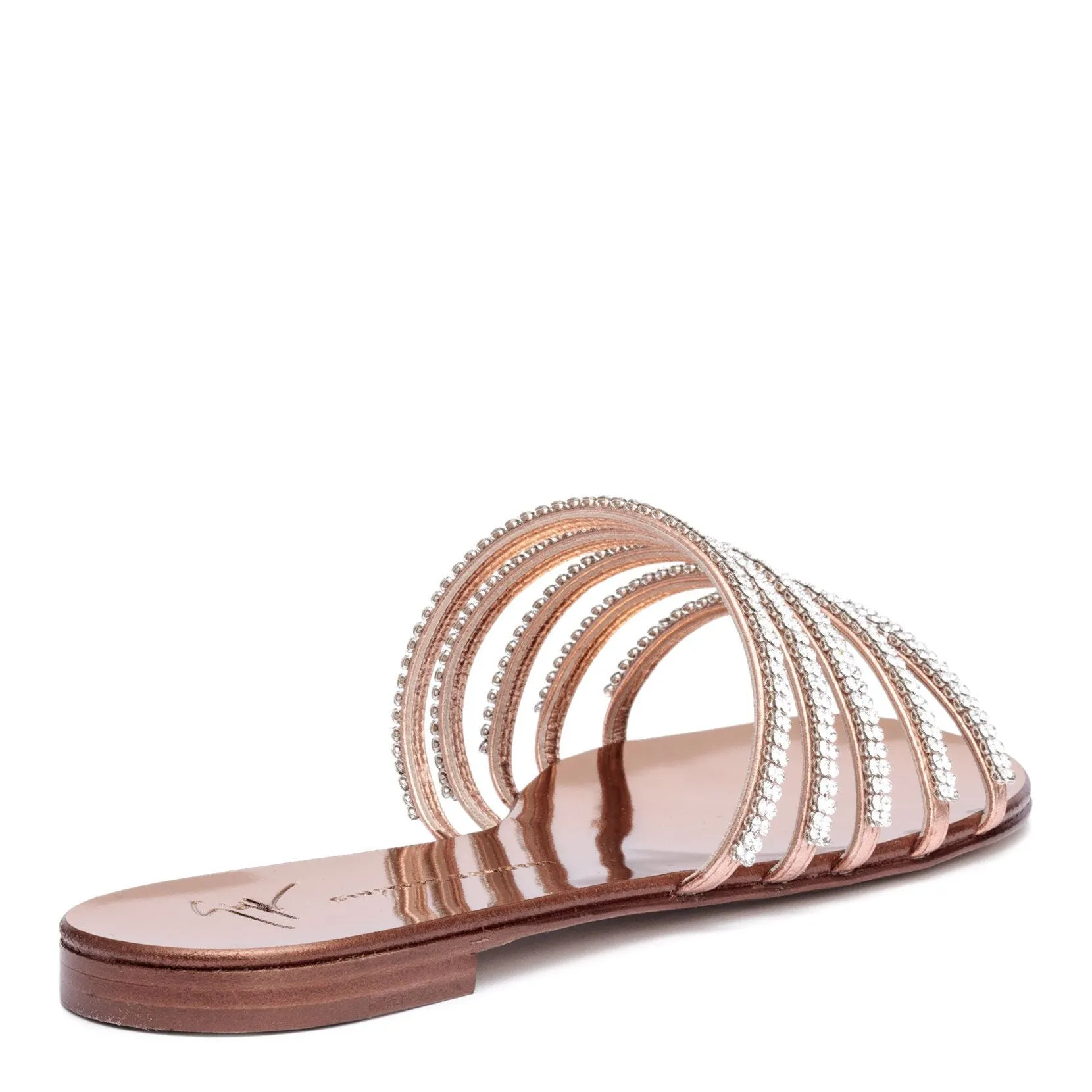 Giuseppe Zanotti Michela metallic crystal flat sandals