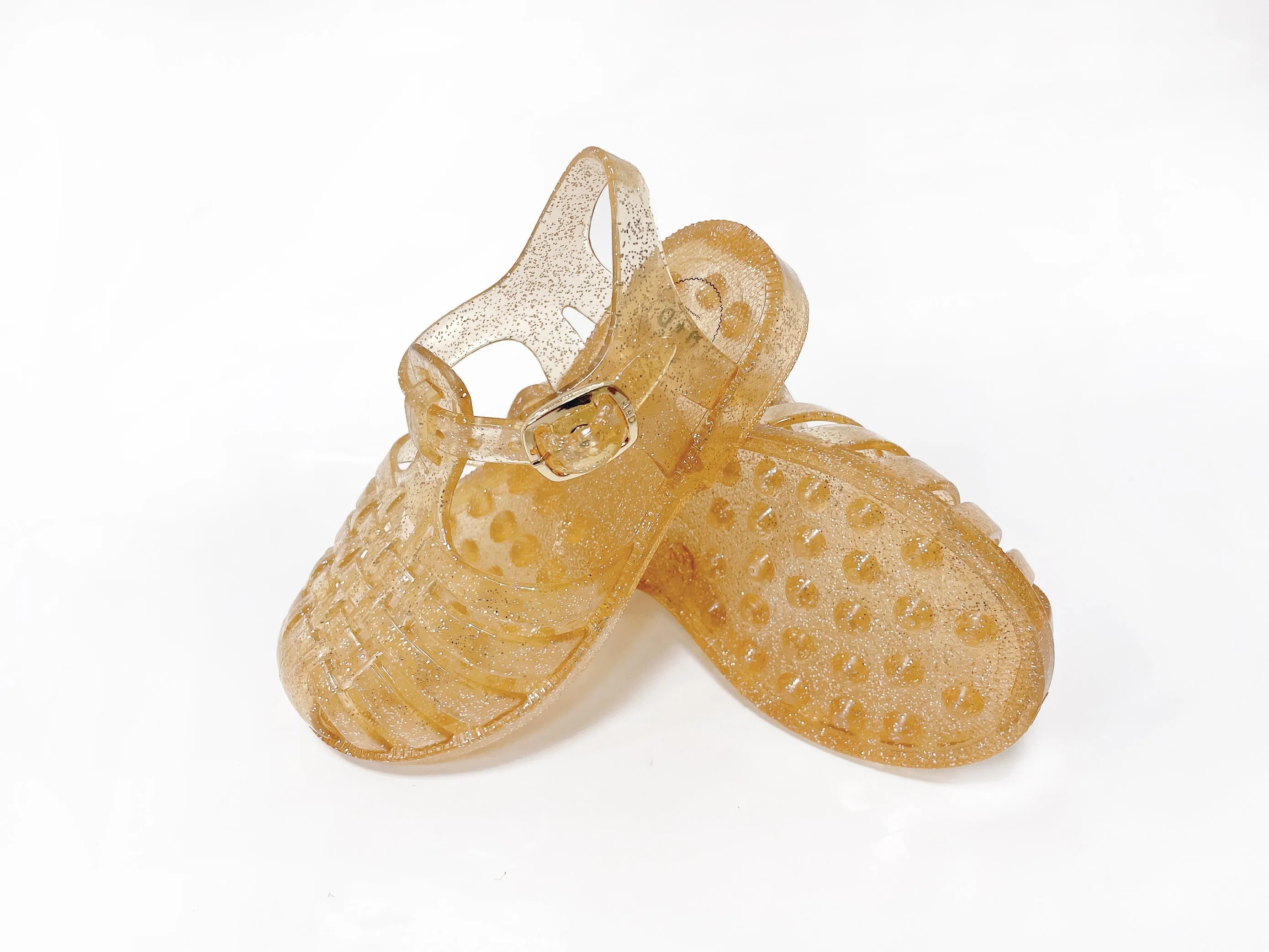 Gold Glitter Jelly Sandals