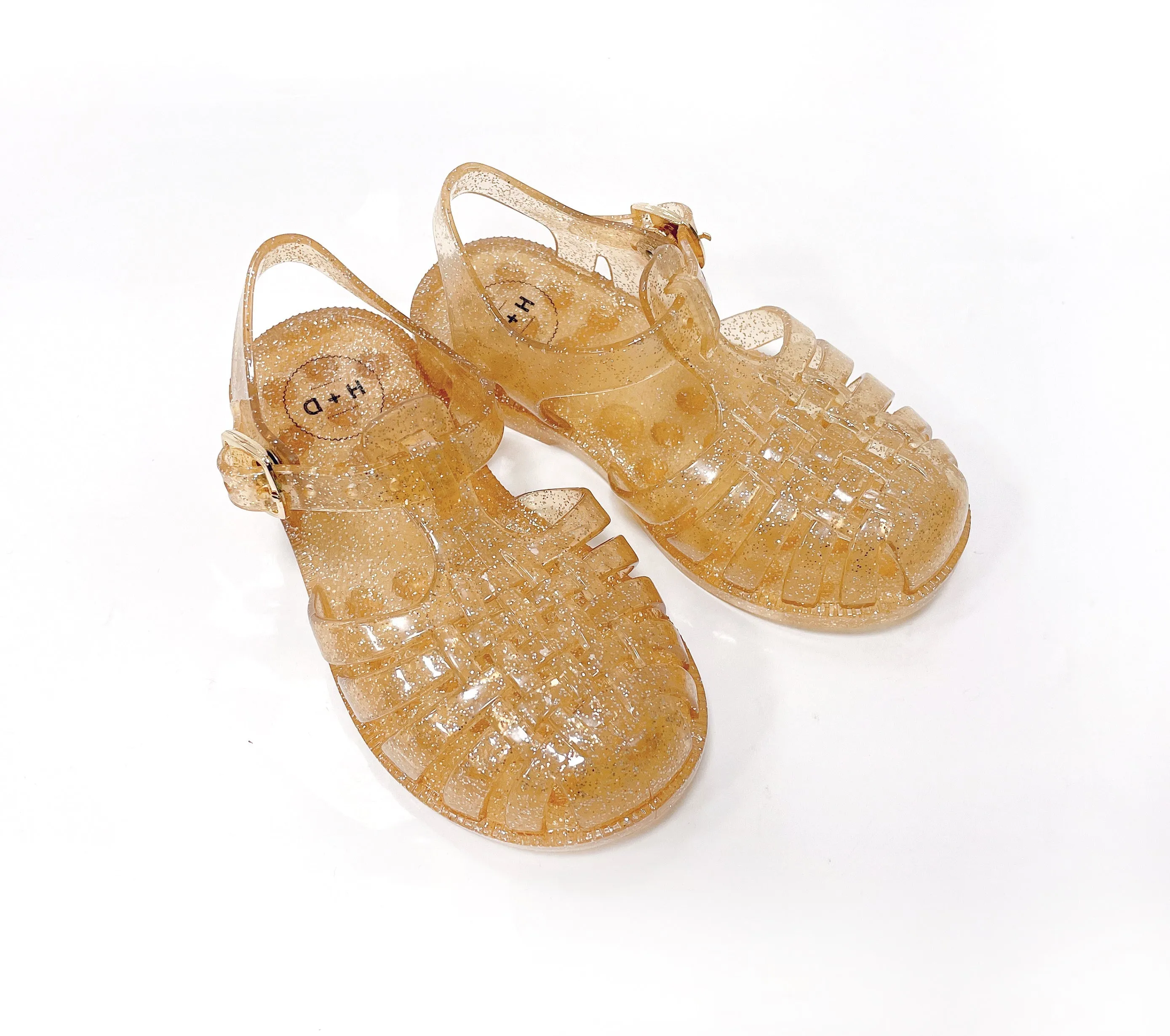 Gold Glitter Jelly Sandals