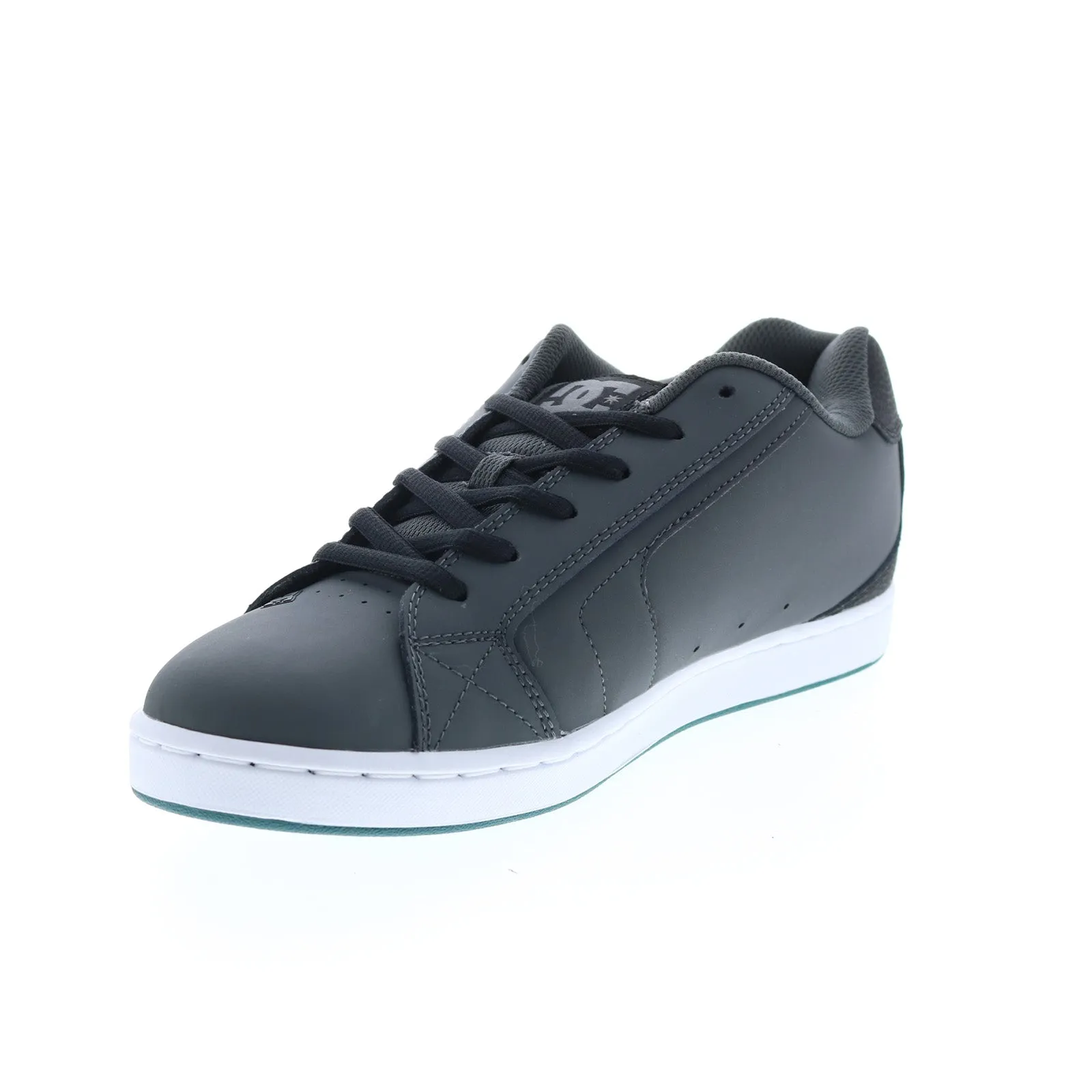 Gray Leather Lace Up Skate Inspired Sneakers Shoes for Men by DC Net 302361-GW1