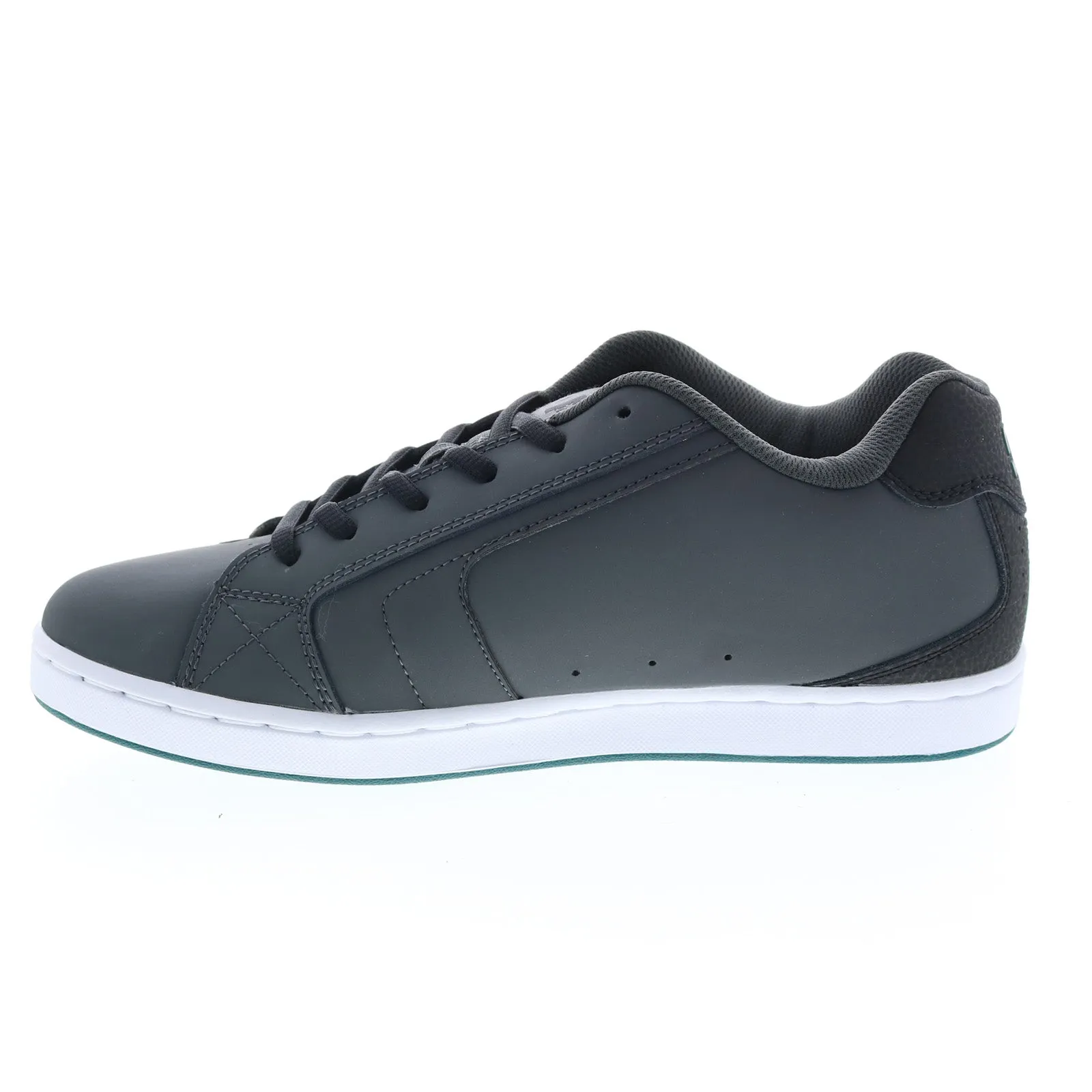 Gray Leather Lace Up Skate Inspired Sneakers Shoes for Men by DC Net 302361-GW1