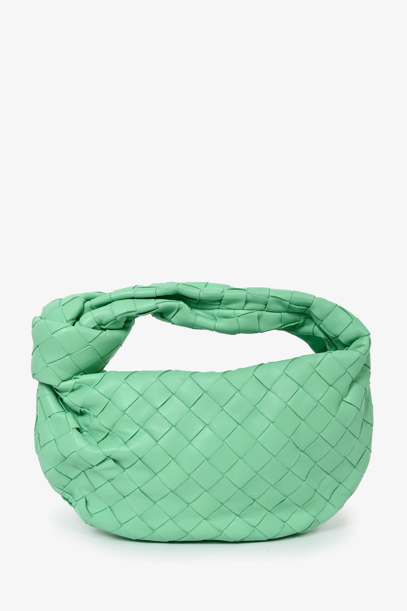 Green Leather Mini Jodie Bag by Bottega Veneta