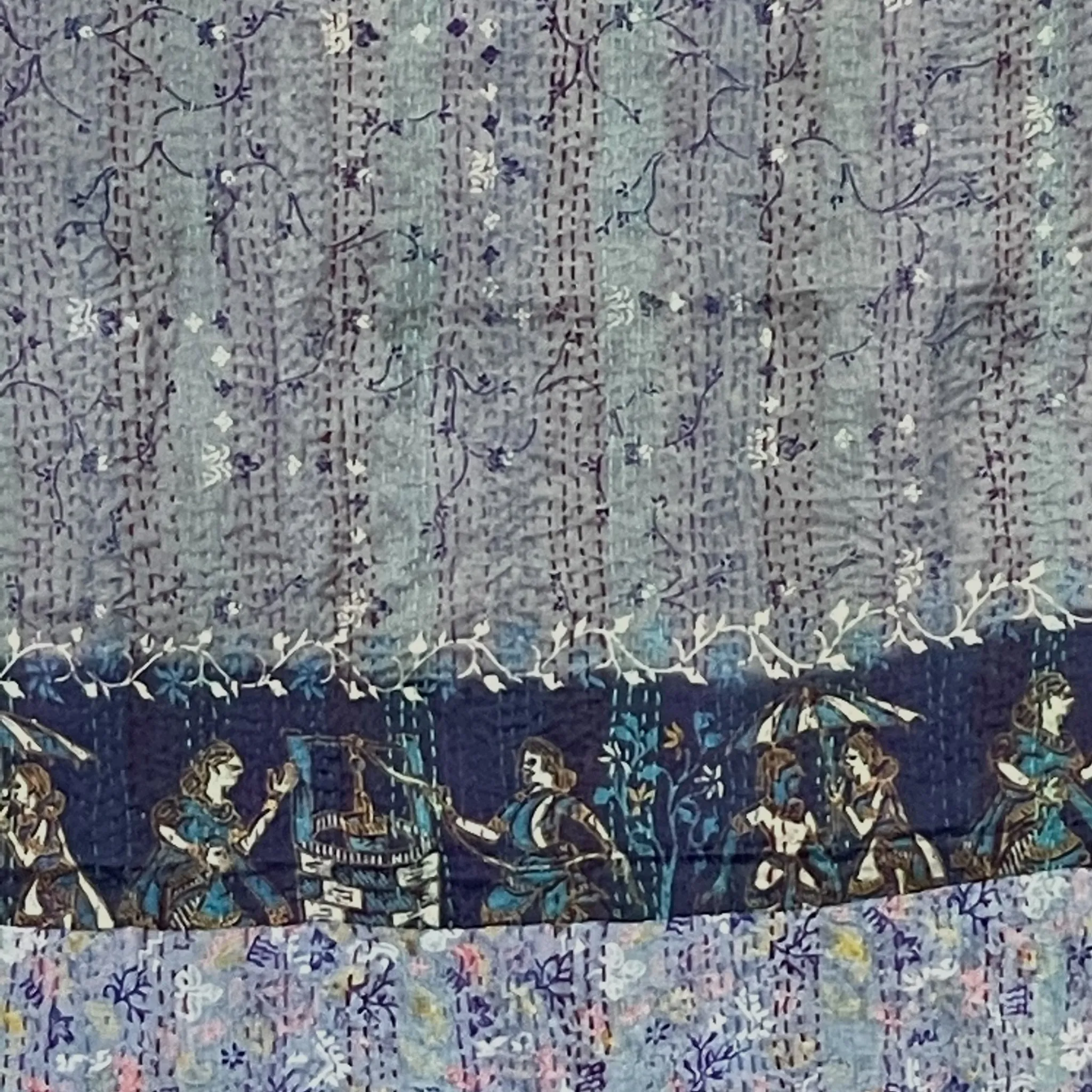 Handmade Vintage Silk Kantha Shawl