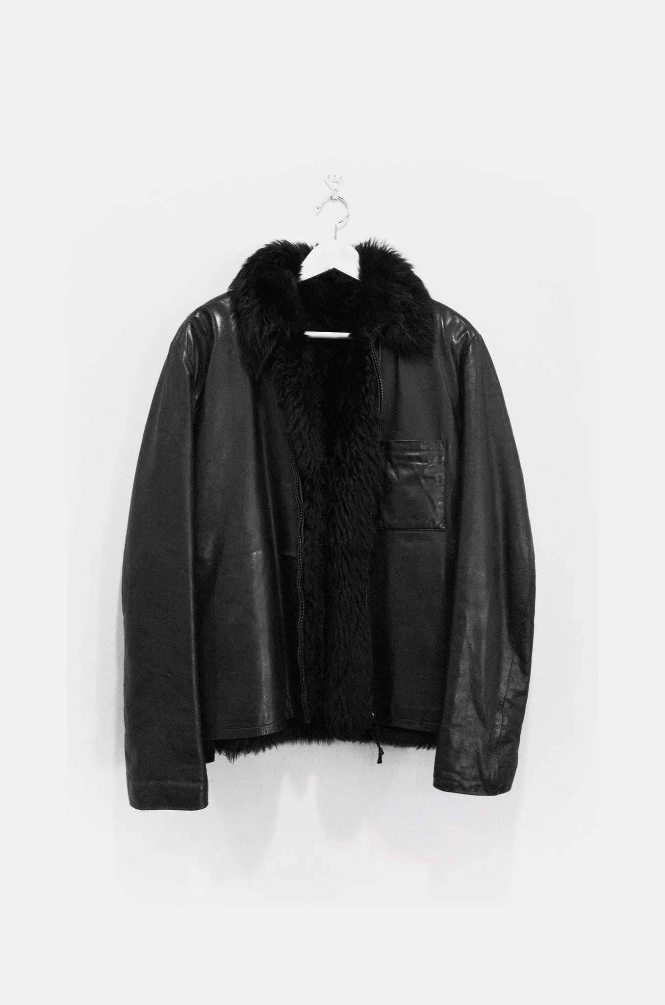 Helmut Lang Lambskin Jacket with Fur Lining.