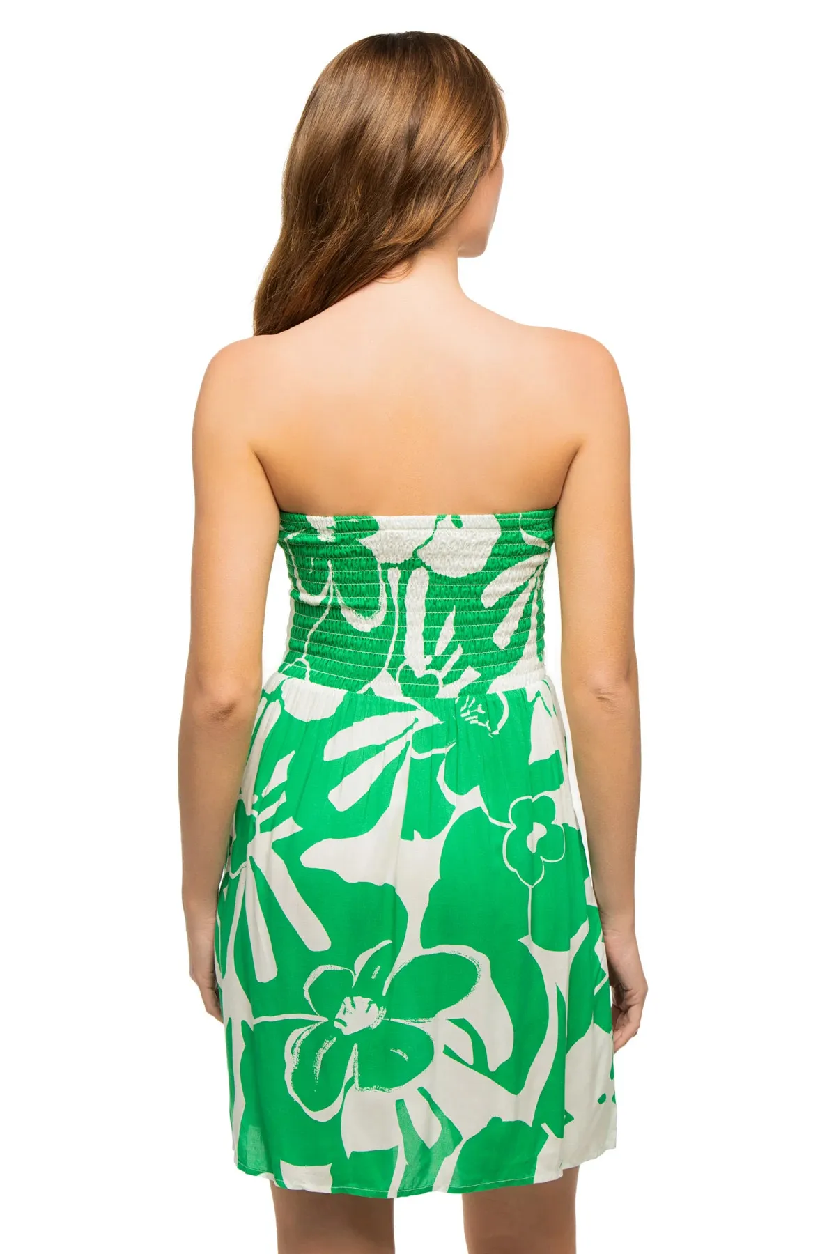 Hibiscus Print Strapless Mini Dress