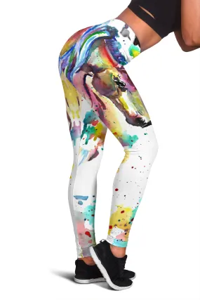 Horse Print Watercolor Leggings