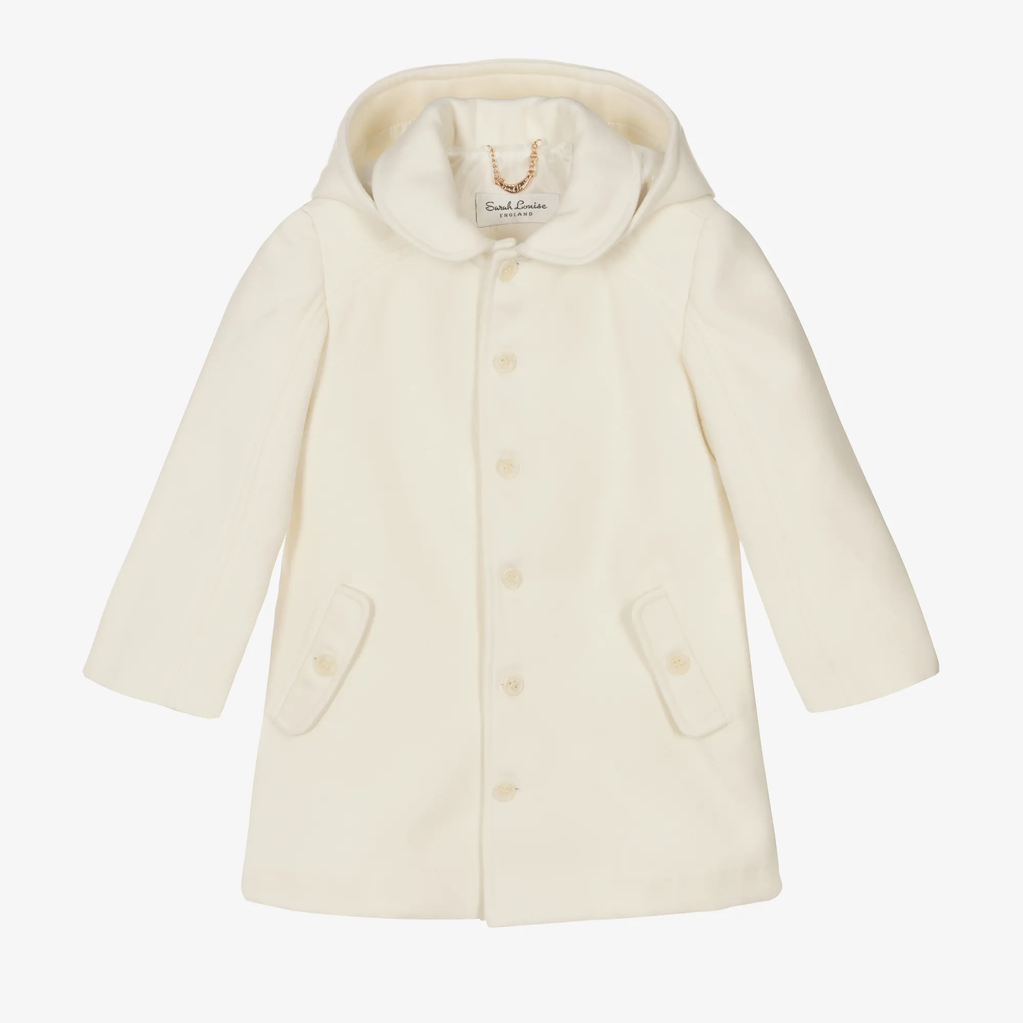 Ivory Boys Hooded Coat.