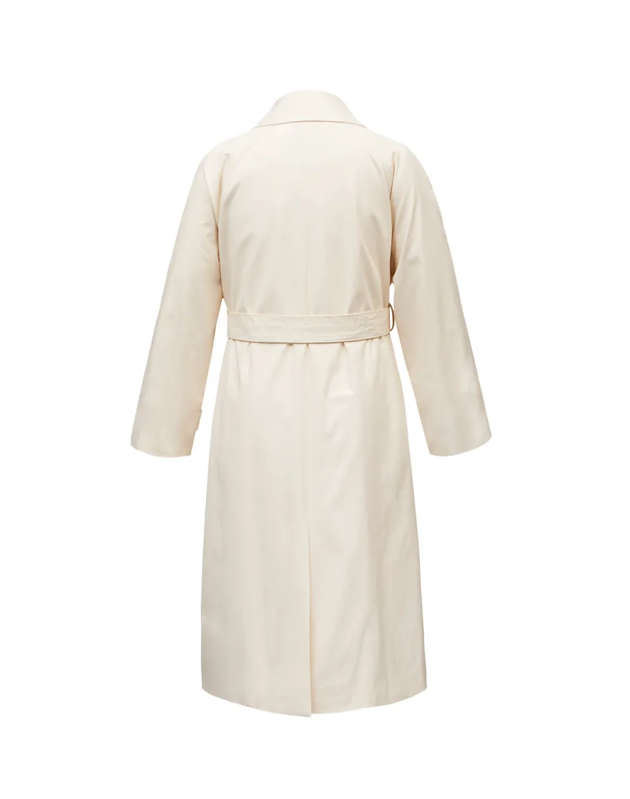 Ivory Cotton Trench Coat by Avi