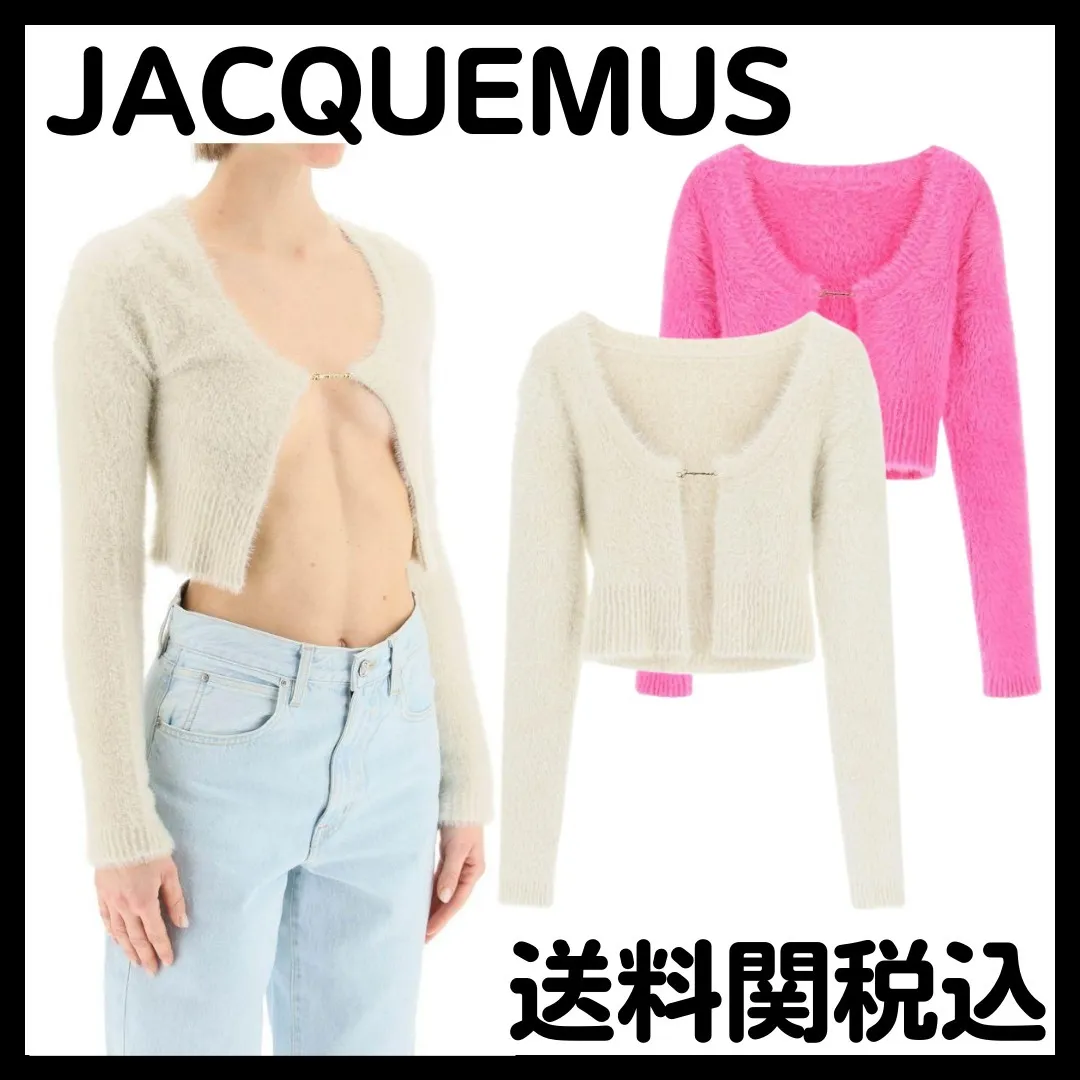 JACQUEMUS Cardigans: Long Sleeve Plain Logo Style for Casual Elegance