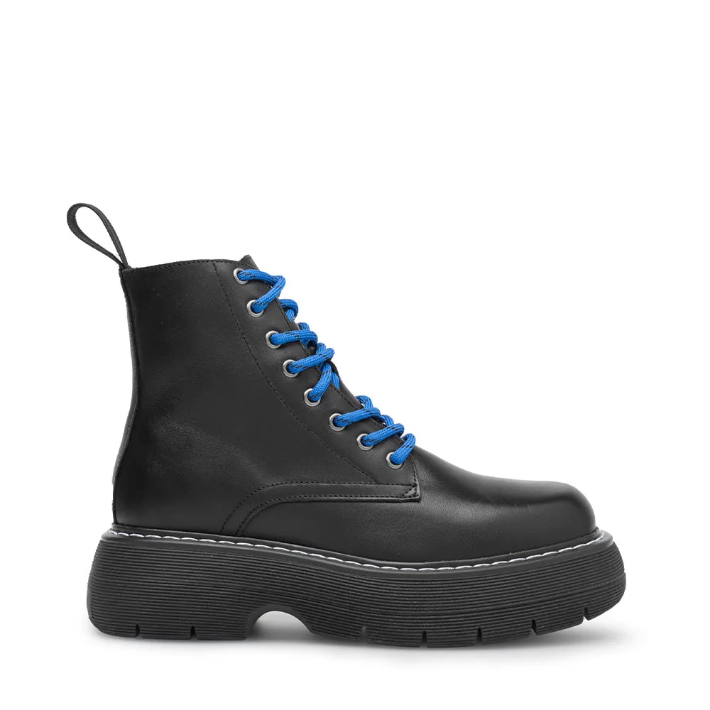 Jane Combat Boots in Black Leather