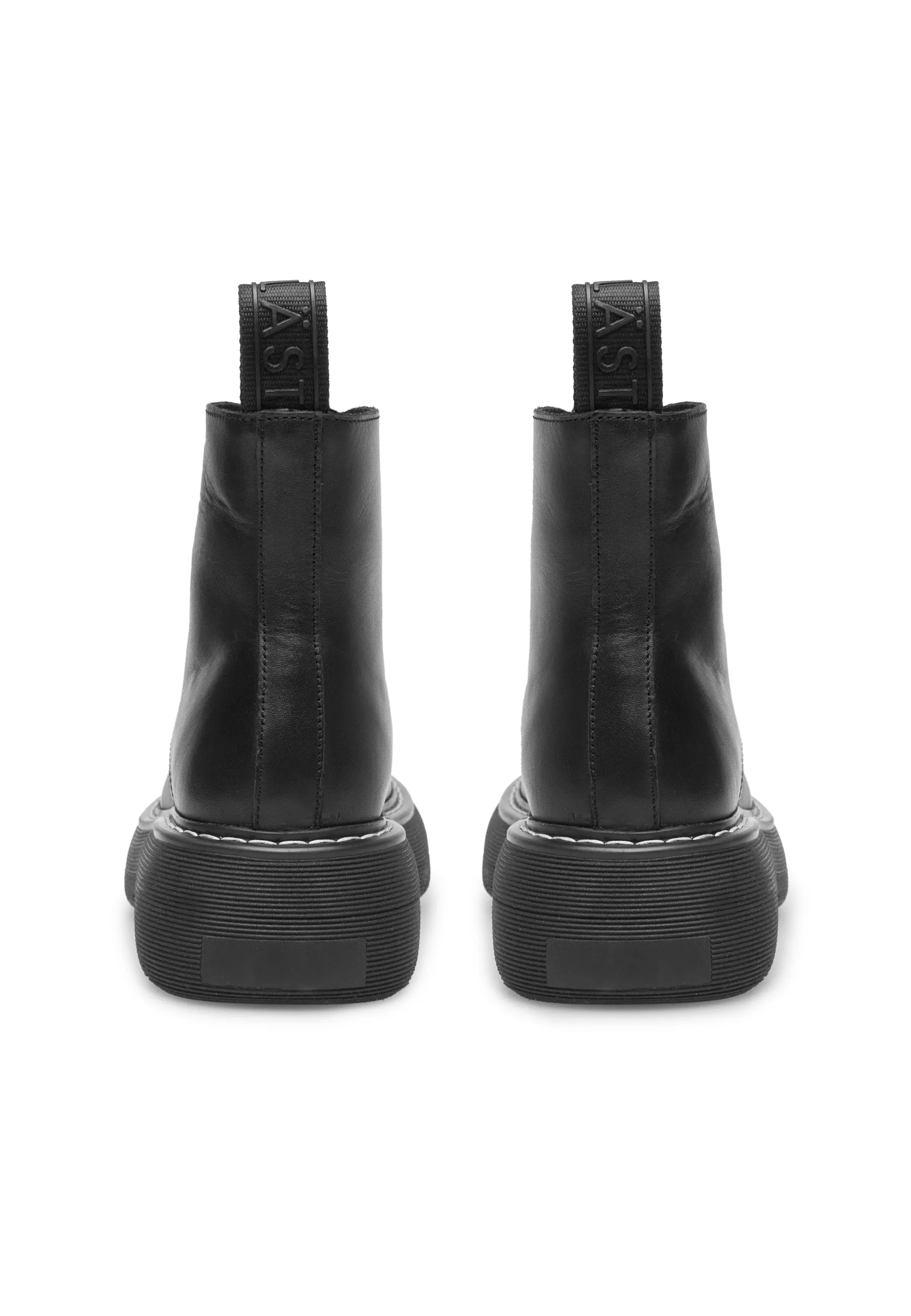 Jane Combat Boots in Black Leather