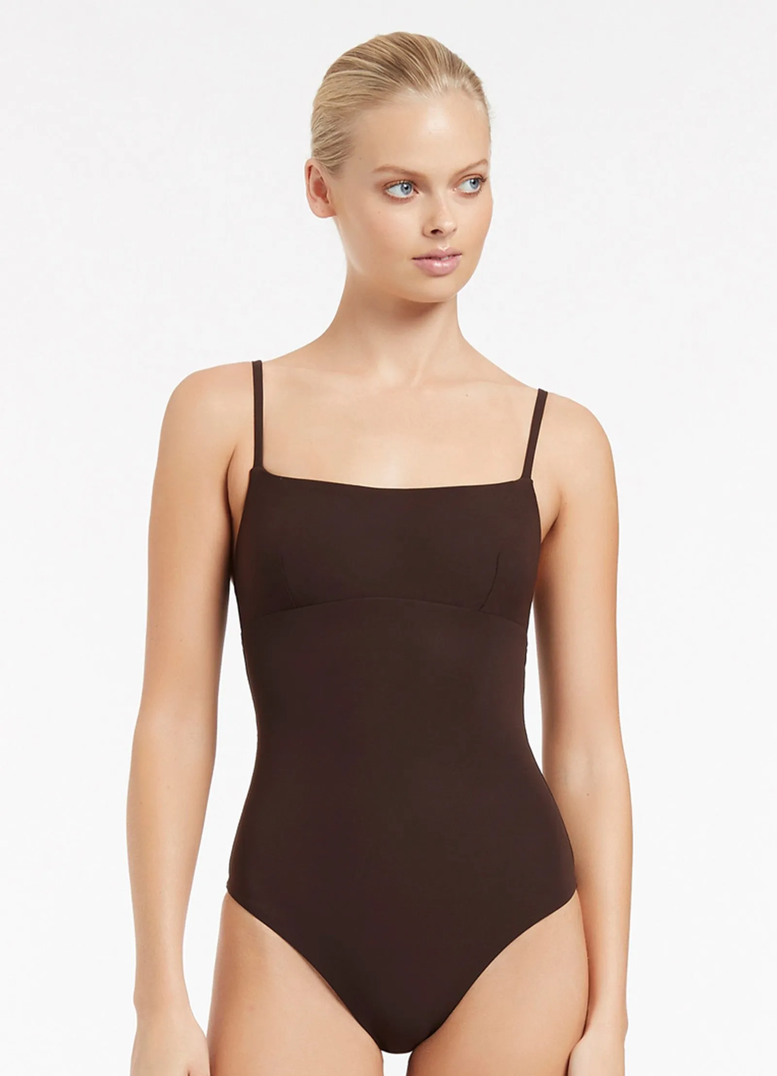 Jetset Tank One Piece Swimsuit - Chocolate