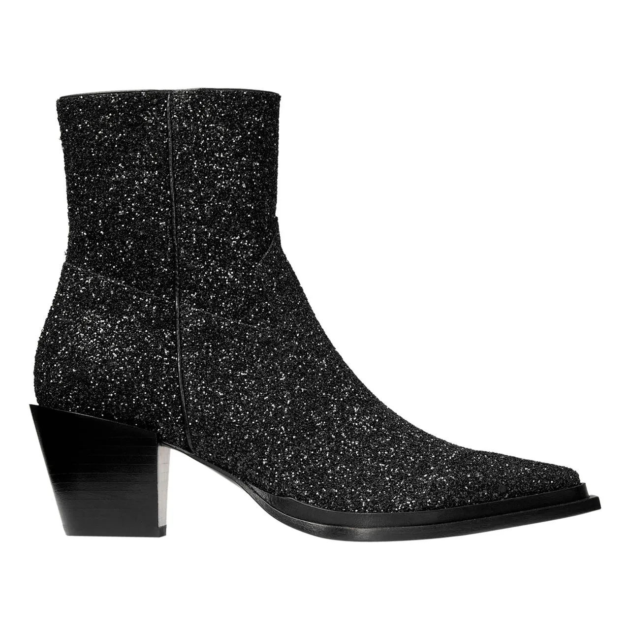 Jimmy Choo Black Cece 60 Glitter Heeled Boots