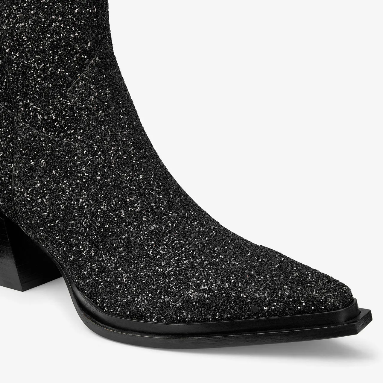 Jimmy Choo Black Cece 60 Glitter Heeled Boots