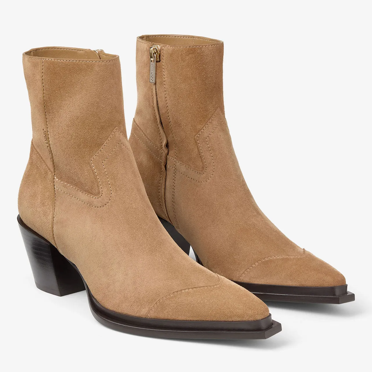 Jimmy Choo Beige Cece 60 Heeled Boots