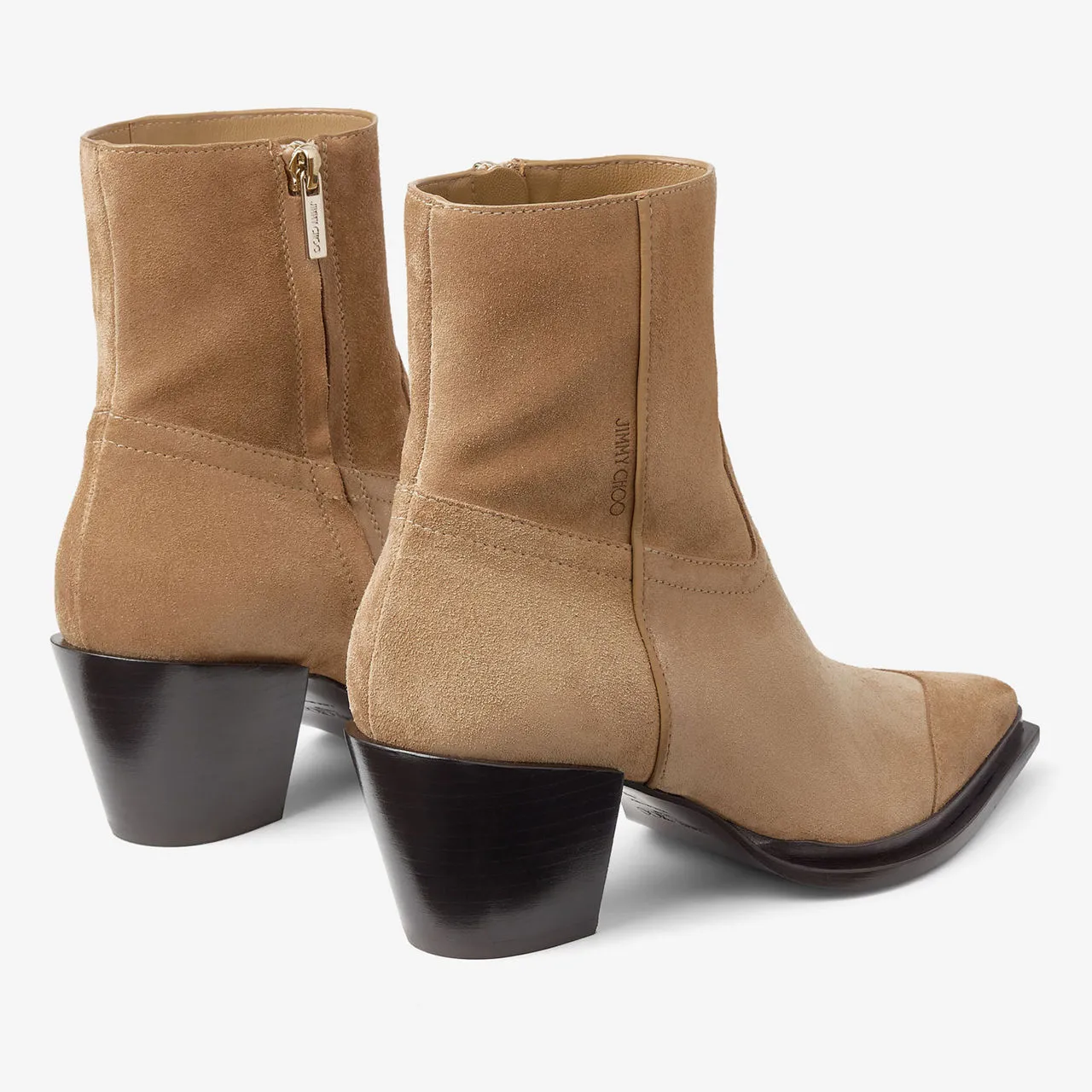 Jimmy Choo Beige Cece 60 Heeled Boots