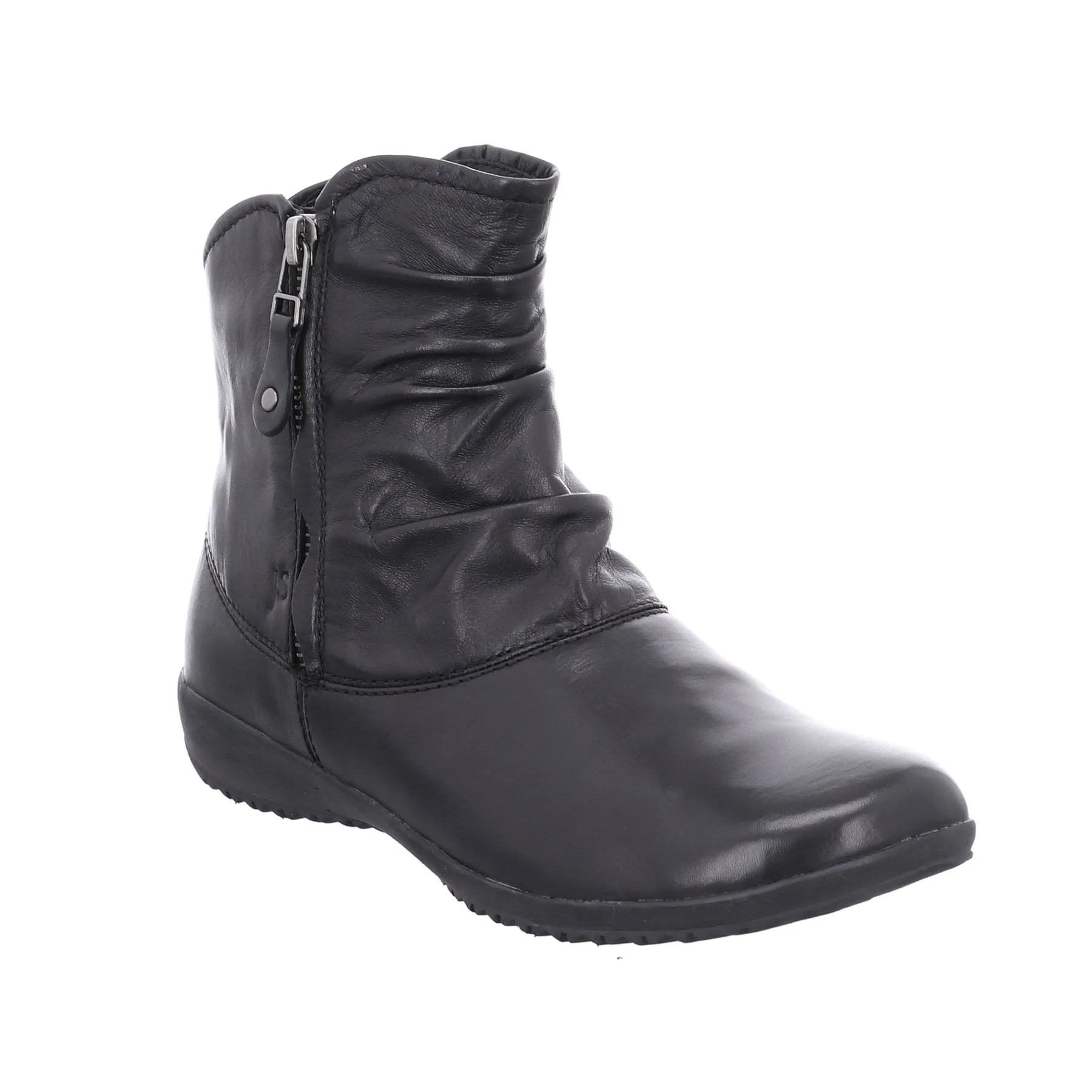 Josef Seibel Naly 24 Black Leather Ankle Boot - Women's Casual Walking Boot