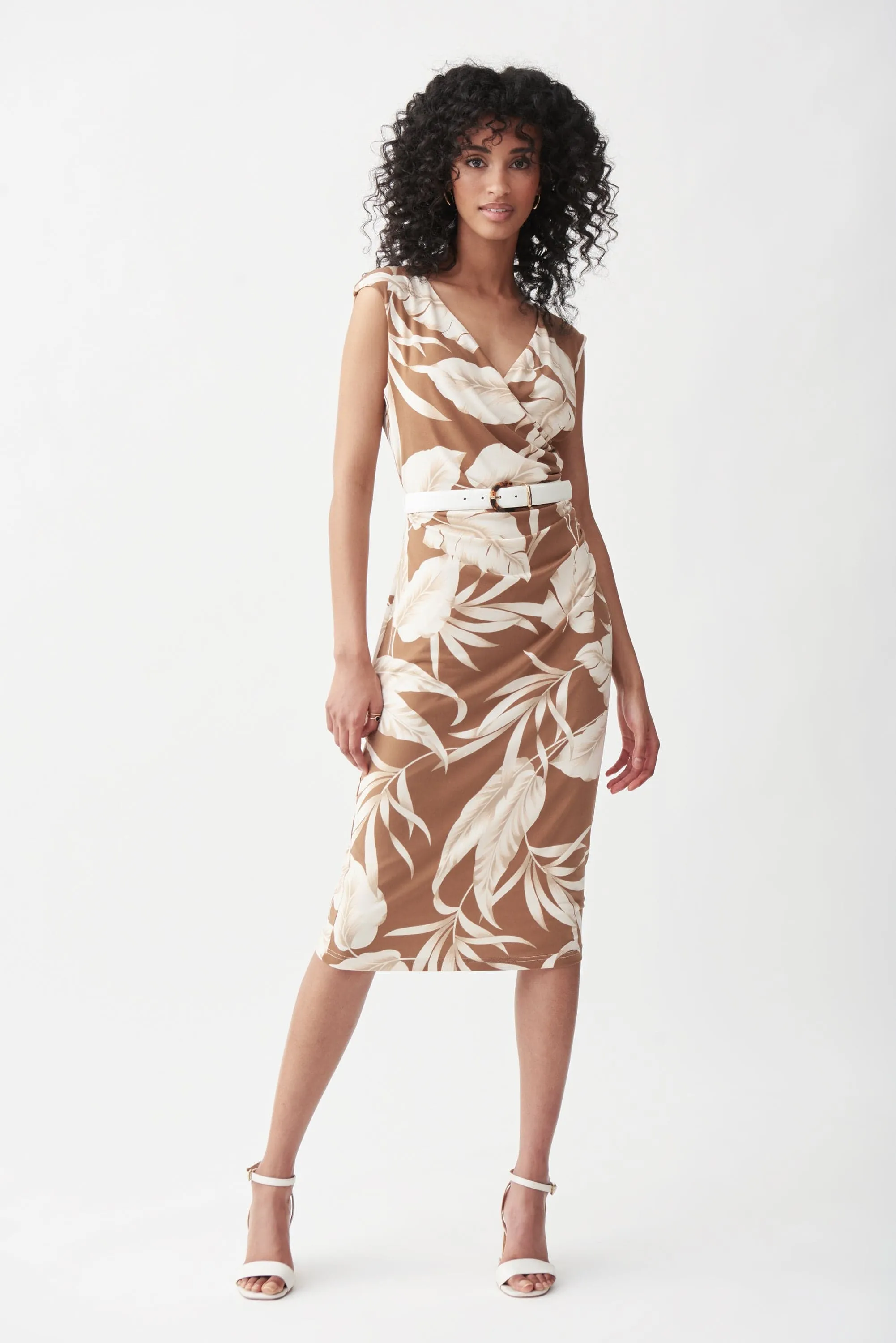 Joseph Ribkoff Palm Leaf Wrap Dress - Style 221036