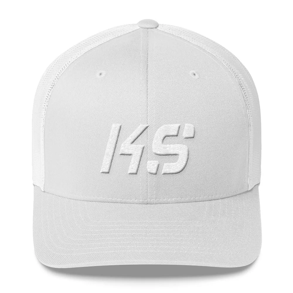 Kansas Trucker Cap with White Embroidery - KS - Various Hat Color Choices