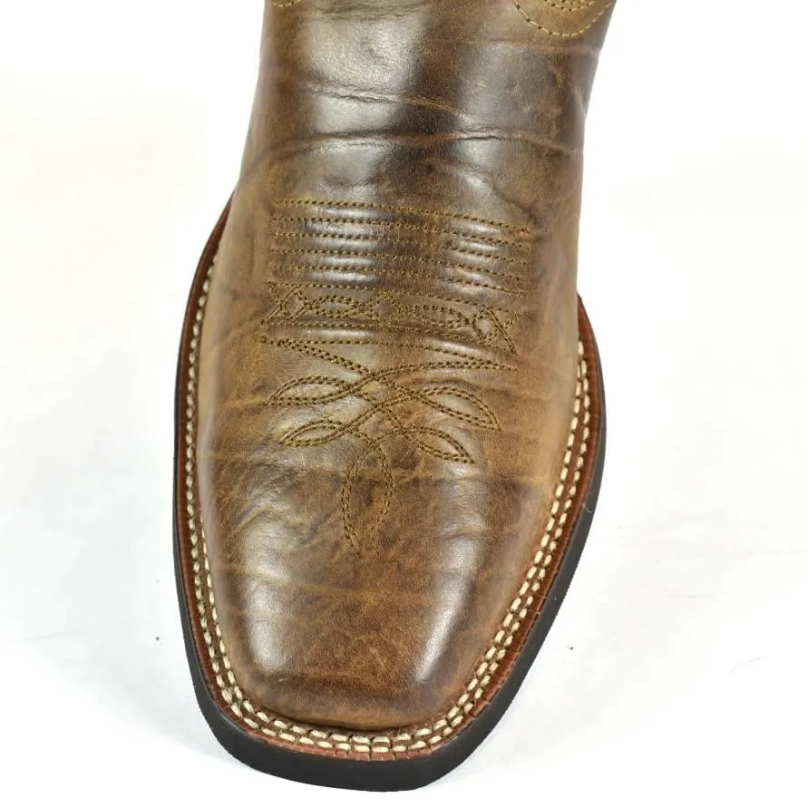 Laredo Men's Slouch Brown Leather Cowboy Boots Size 9-1