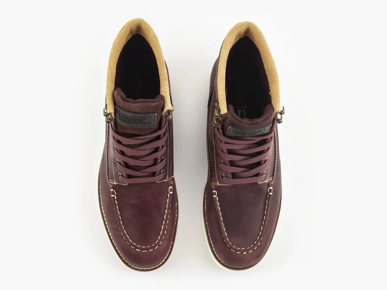 Levi's Dark Bordeaux Darrow Mocc Lace Up Leather Boots