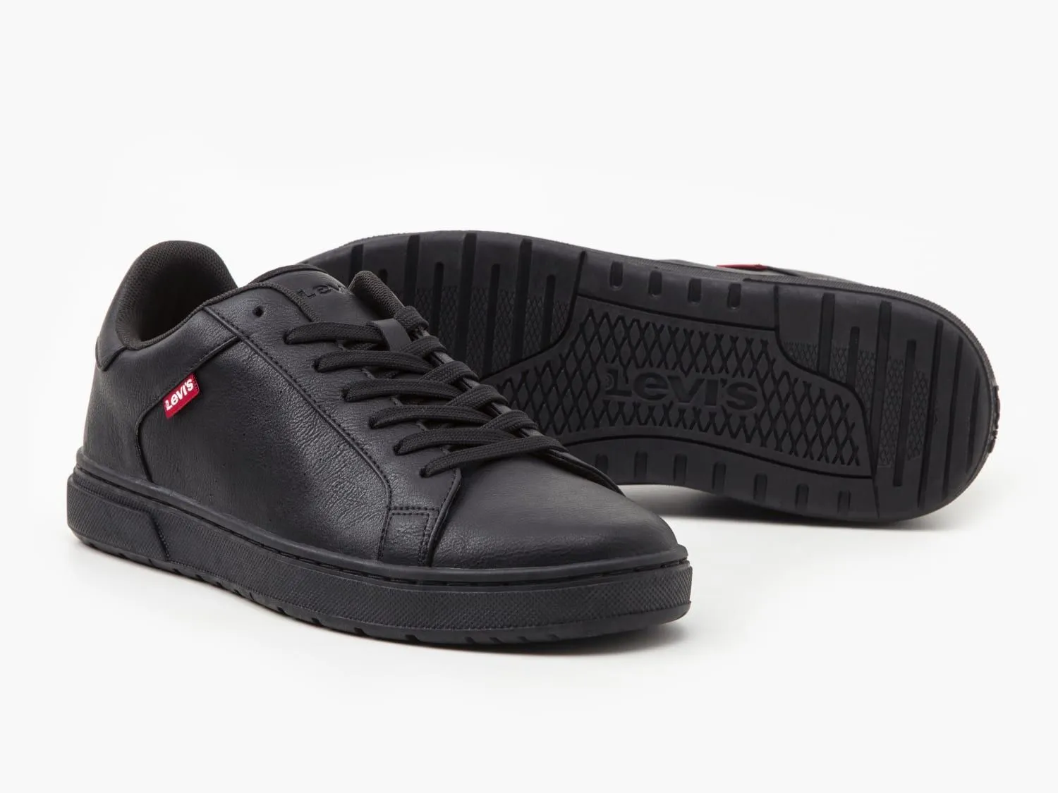 levis piper lace sneaker trainers in full black