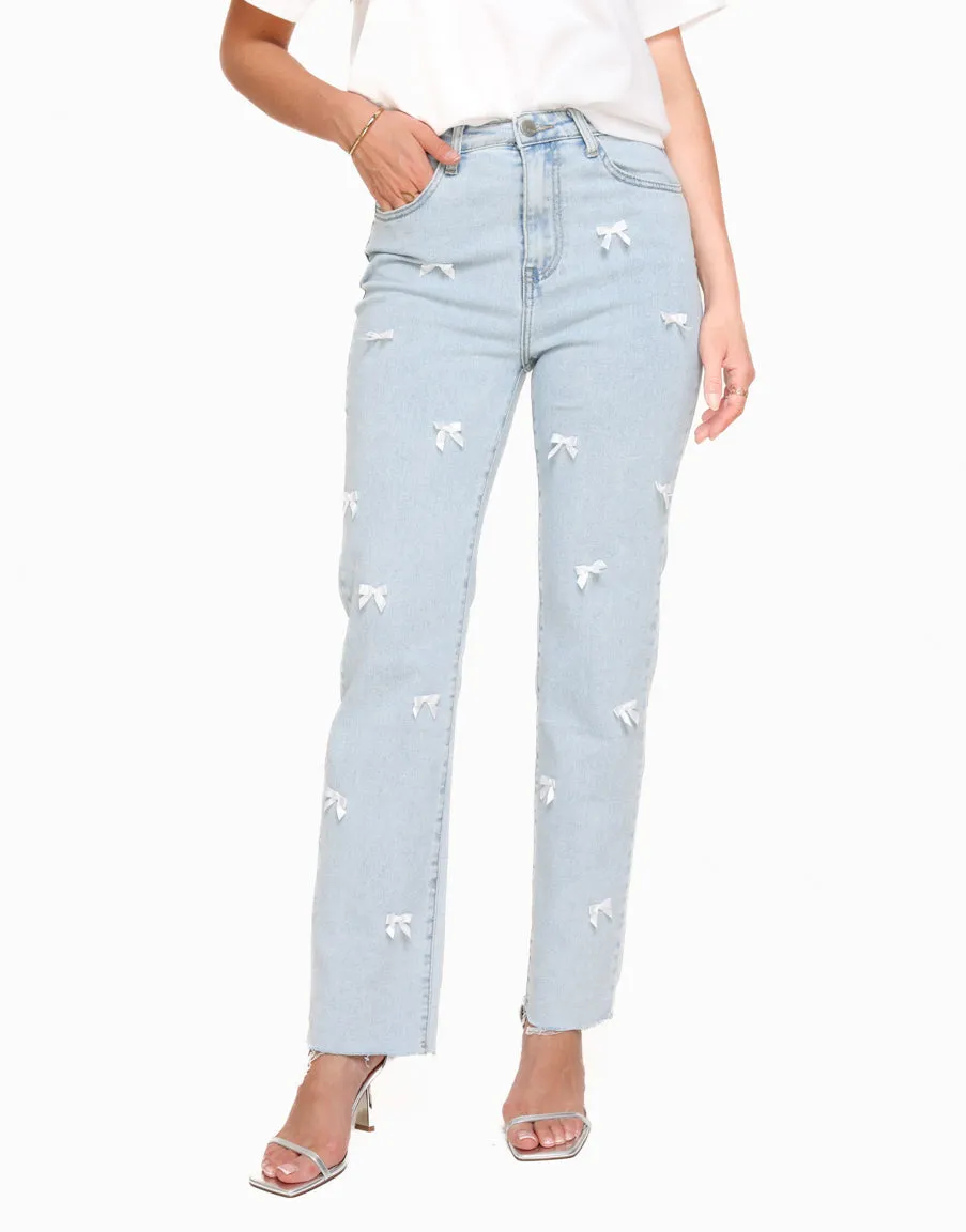 Light Blue Bow Jeans