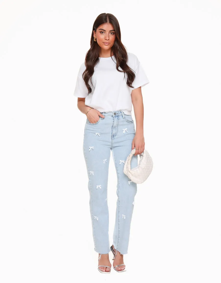 Light Blue Bow Jeans