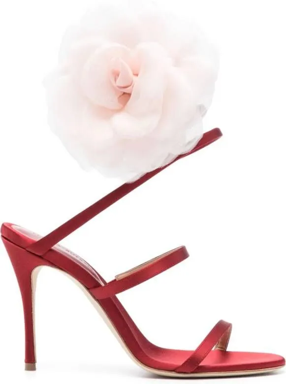 Magda Butrym Red Floral Sandals